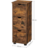 NNEDSZ Bathroom Floor Cabinet 3 Drawers Rustic Brown BBK150X01