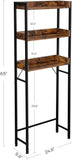 NNEDSZ 3-Tier Bathroom Storage Shelf Over Toilet Organizer Rustic Brown and Black