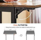 NNEDSZ Folding Dining Table Drop Leaf Extendable Brown
