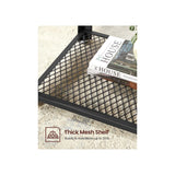 NNEDSZ Side Table with Mesh Shelf Rustic Brown and Black