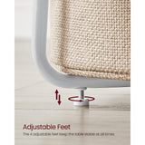 NNEDSZ Small Round Side End Table with Fabric Basket White and Beige