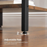 NNEDSZ End Table with Drawer and Shelf Rustic Brown and Black LET55BXV1