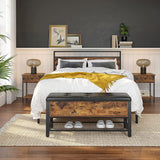 NNEDSZ End Table with Drawer and Shelf Rustic Brown and Black LET55BXV1