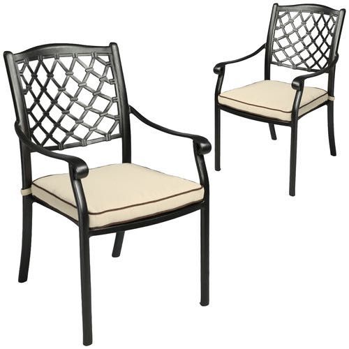 NNEDSZ Fiji Metal Outdoor Dining chair with cushions (1 pair)