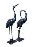 NNEDSZ 2 Piece Crane Couple Metal Statue Set