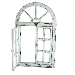 NNEDSZ Rustic White Scarlett Window Mirror