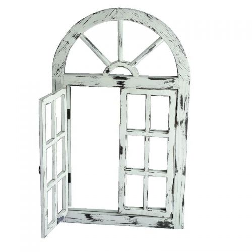 NNEDSZ Rustic White Scarlett Window Mirror