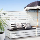 NNEDSZ Cushion Cover-With Black Piping-Deck Stripe Black / Natural Base-45cm x 45cm