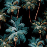 NNEDSZ Cushion Cover-With Piping-Palm Trees Black-60cm x 60cm