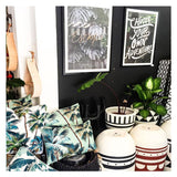 NNEDSZ Cushion Cover-With Piping-Palm Trees Lagoon-60cm x 60cm