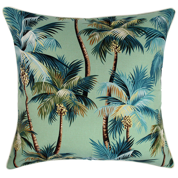 NNEDSZ Cushion Cover-With Piping-Palm Trees Lagoon-60cm x 60cm