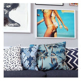 NNEDSZ Cushion Cover-With Piping-Palm Trees Lagoon-60cm x 60cm