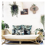 NNEDSZ Cushion Cover-With Piping-Palm Trees Lagoon-60cm x 60cm