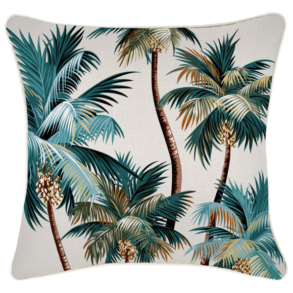NNEDSZ Cushion Cover-With Piping-Palm Trees Natural-45cm x 45cm