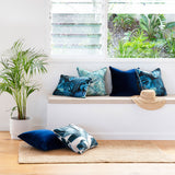 NNEDSZ Cushion Cover-With Piping-Lux Teal-45cm x 45cm