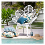 NNEDSZ Cushion Cover-With Piping-Side Stripe Teal-45cm x 45cm