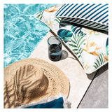 NNEDSZ Cushion Cover-With Piping-Side Stripe Teal-45cm x 45cm