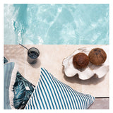 NNEDSZ Cushion Cover-With Piping-Side Stripe Teal-45cm x 45cm