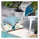 NNEDSZ Cushion Cover-With Piping-Side Stripe Teal-45cm x 45cm