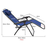 NNEDSZ Wallaroo Zero Gravity Reclining Deck Lounge Sun Beach Chair Outdoor Folding Camping - Grey