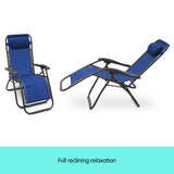 NNEDSZ Wallaroo Zero Gravity Reclining Deck Lounge Sun Beach Chair Outdoor Folding Camping - Grey