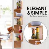 NNEDSZ Sarantino 5 Tier Corner Wall Shelf Display Shelves Dvd Book Storag Rack Floating Mounted - Beech