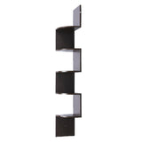 NNEDSZ Sarantino 5 Tier Corner Wall Shelf Display Shelves Dvd Book Storage Rack Floating Mounted - Dark Brown