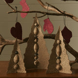 NNEDSZ Tree Stripes Trio of Hand Crafted Zero Waste Paper Christmas trees