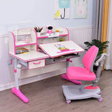 NNEDSZ Height Adjustable Children Kids Ergonomic Study Desk Chair Set 120cm Blue AU