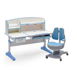 NNEDSZ Height Adjustable Children Kids Ergonomic Study Desk Chair Set 120cm Blue AU