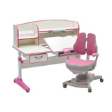 NNEDSZ Height Adjustable Children Kids Ergonomic Study Desk Chair Set 120cm Pink AU