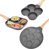 NNEDSZ 3 hole Frying Pot Pan Non-stick Egg Pancake Steak Hamburg Omelet Pan Tools AU