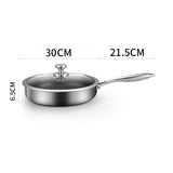 NNEDSZ 304 Stainless Steel Frying Pan Non-Stick Cooking Frypan Cookware 30cm Honeycomb Single Sided without lid