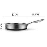 NNEDSZ 316 Stainless Steel Frying Pan Non-Stick Cooking Frypan Cookware 32cm Honeycomb Double Sided without lid