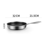 NNEDSZ 304 Stainless Steel Frying Pan Non-Stick Cooking Frypan Cookware 32cm Honeycomb SingleSided