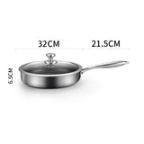 NNEDSZ 316 Stainless Steel Frying Pan Non-Stick Cooking Frypan Cookware 32cm Honeycomb Single Sided without lid