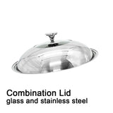 NNEDSZ 32cm Stainless Steel Non-Stick Stir Fry Cooking Kitchen Honeycomb Wok Pan with Lid