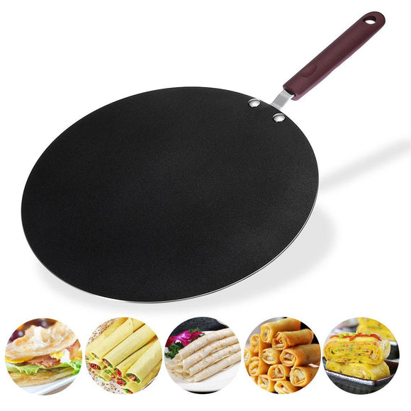 NNEDSZ 32cm Nonstick Frying Indian Tava Dosa Chapati Pan Flat Skillet Griddle Pan