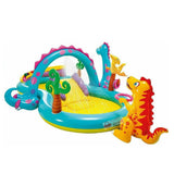 NNEDSZ Dinoland Inflatable Play Centre Paddling Pool & Water Slide 57135NP