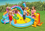 NNEDSZ Dinoland Inflatable Play Centre Paddling Pool & Water Slide 57135NP