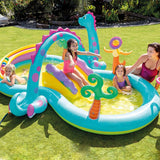 NNEDSZ Dinoland Inflatable Play Centre Paddling Pool & Water Slide 57135NP