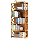NNEDSZ Bamboo Bookshelf Storage Rack Shelf Stand Bookcase Holder Display Drawers