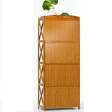 NNEDSZ Bamboo Bookshelf Storage Rack Shelf Stand Bookcase Holder Display Drawers