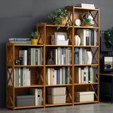 NNEDSZ Bamboo Bookshelf Storage Rack Shelf Stand Bookcase Holder Display Drawers
