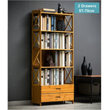 NNEDSZ Bamboo Bookshelf Storage Rack Shelf Stand Bookcase Holder Display Drawers