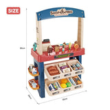 NNEDSZ Kids Supermarket Ice Cream Cart Shop Dessert Food Pretend Role Play Set Toy Gift Red