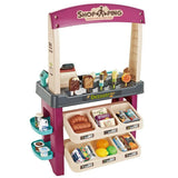 NNEDSZ Kids Supermarket Ice Cream Cart Shop Dessert Food Pretend Role Play Set Toy Gift Red