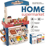 NNEDSZ Kids Supermarket Ice Cream Cart Shop Dessert Food Pretend Role Play Set Toy Gift Red