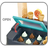 NNEDSZ Kids Supermarket Ice Cream Cart Shop Dessert Food Pretend Role Play Set Toy Gift Red
