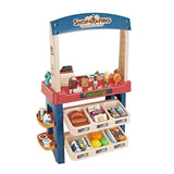 NNEDSZ Kids Supermarket Ice Cream Cart Shop Dessert Food Pretend Role Play Set Toy Gift Blue